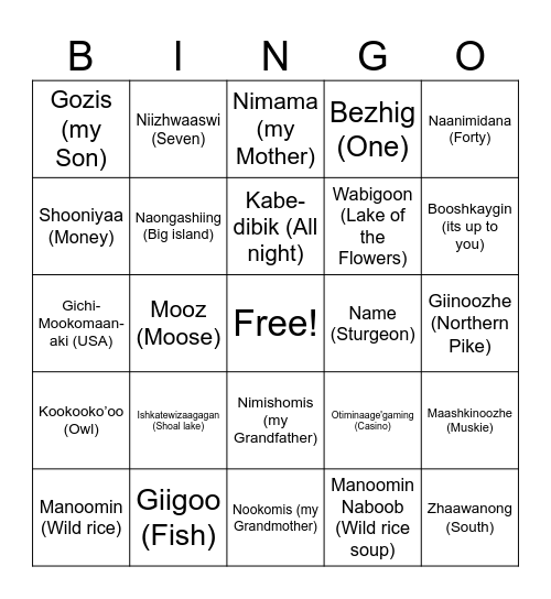 AASF Family Preservation Youth Support BINGO Card