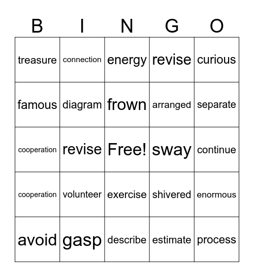 SK Lunch Bunch week 6 Bingo Card