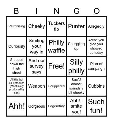Philly waffle Bingo Card