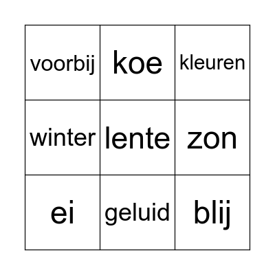 Lente Bingo Card