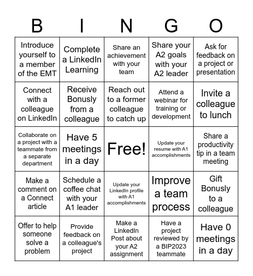 BIP 2023 Assignment 2 Bingo Card