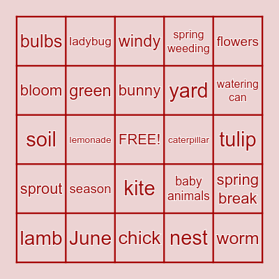 SPRING  BINGO Card