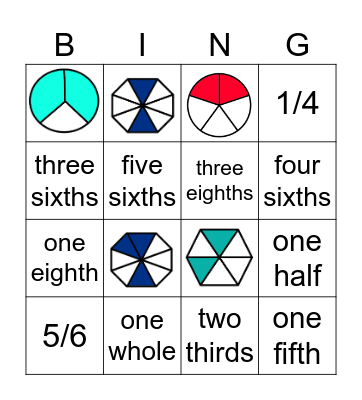 Fraction Bingo Card