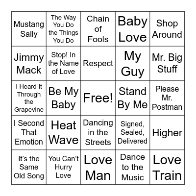 Enhabit Singo - Motown Magic Bingo Card