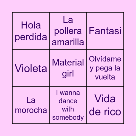 Tosi Bingo Card