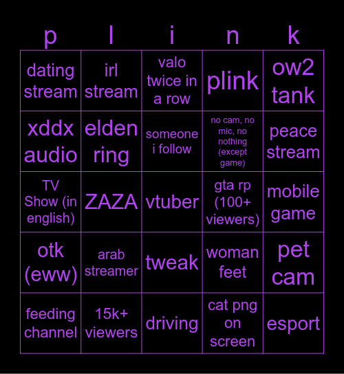 guessr.tv Bingo Card