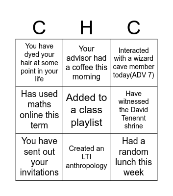 Cooks Hill Bingo Card