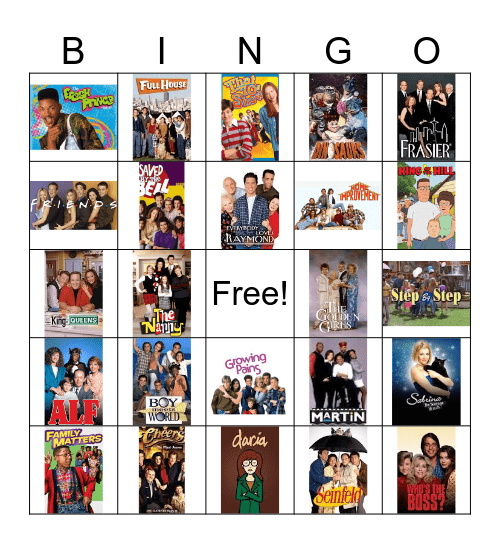 90s Sitcoms Bingo Card