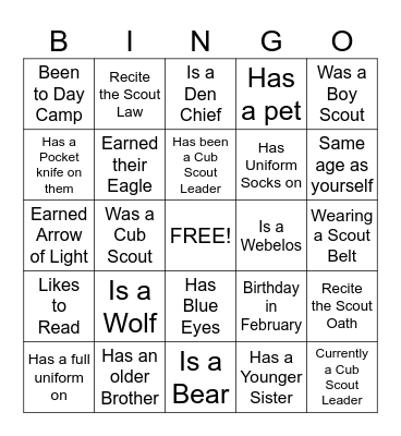 GET TO KNOW YOU BINGO Card