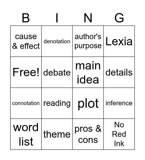 Quarter 3 Bingo Card