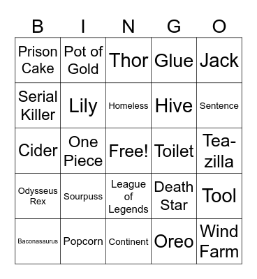 Infinite Craft Bingo Card