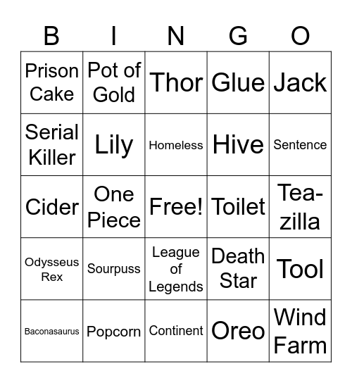 Infinite Craft Bingo Card