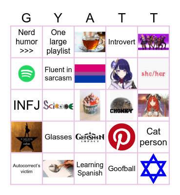 i should be sleeping but whatever Bingo Card