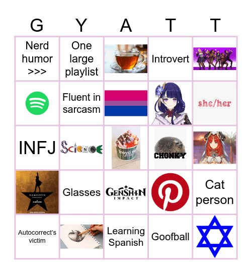 i should be sleeping but whatever Bingo Card