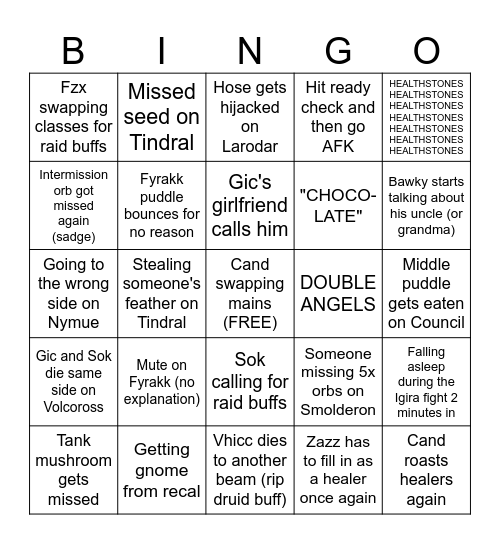 SIGKILL 10.2 BINGO SHEET Bingo Card