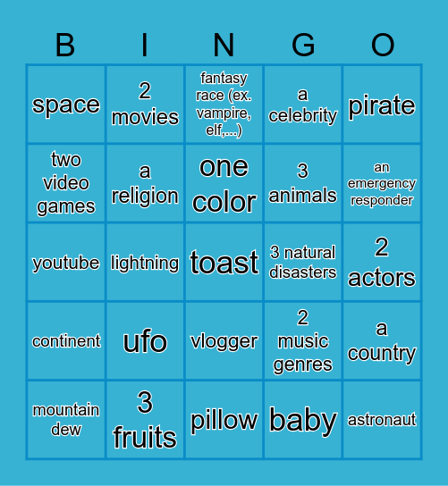 Infinite Craft Bingo Card