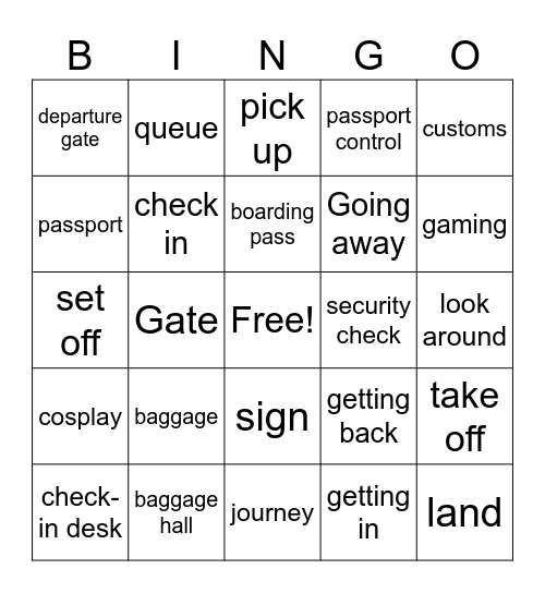 Traveling Bingo Card