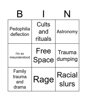 it isnt that sirius Bingo Card