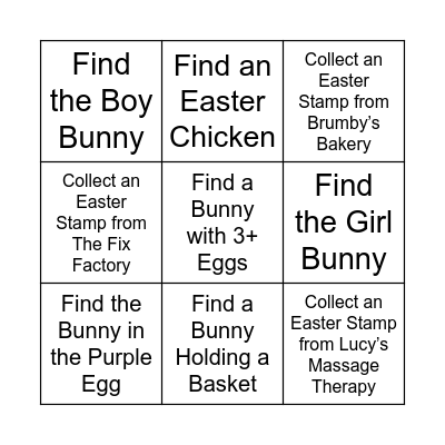 Bunny Bingo Card