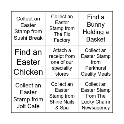 Bunny Bingo Card