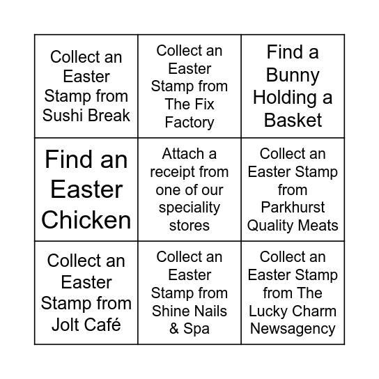 Bunny Bingo Card