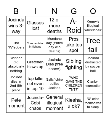 Backyard Hunger Games (44 w/ Pros w/o ships) Bingo Card