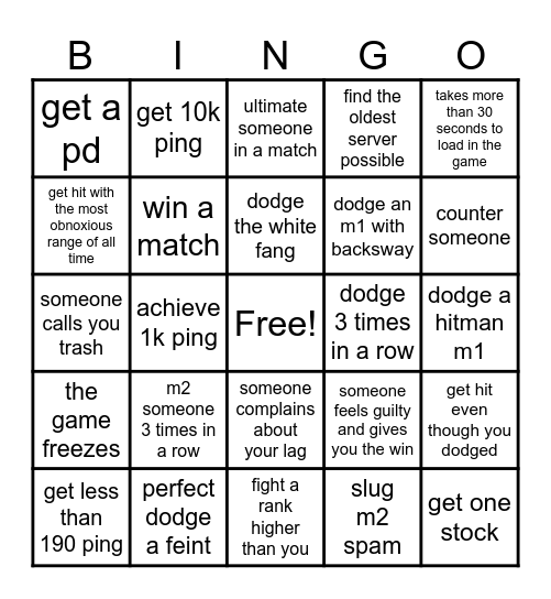 Untitled Laggy Game Bingo Card