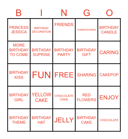 HAPPY BIRTHDAY KAREN! Bingo Card