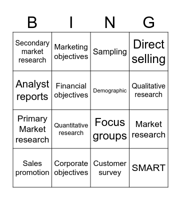 Business Bingo Card