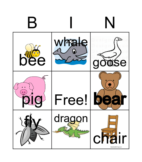 Down by the Bay Bingo Card