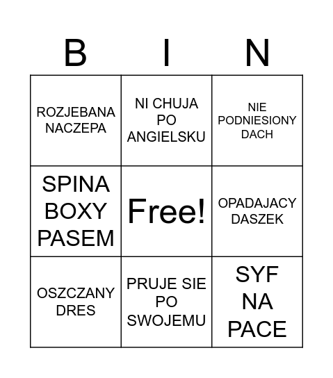 KIEROWCY RUMUNIA Bingo Card