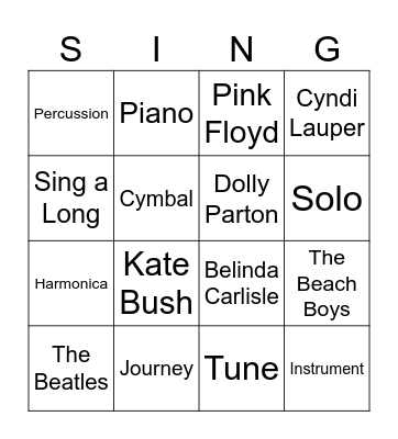 MUSIC MUSIC MUSIC Bingo Card
