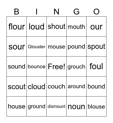 /ou/ word Bingo Card