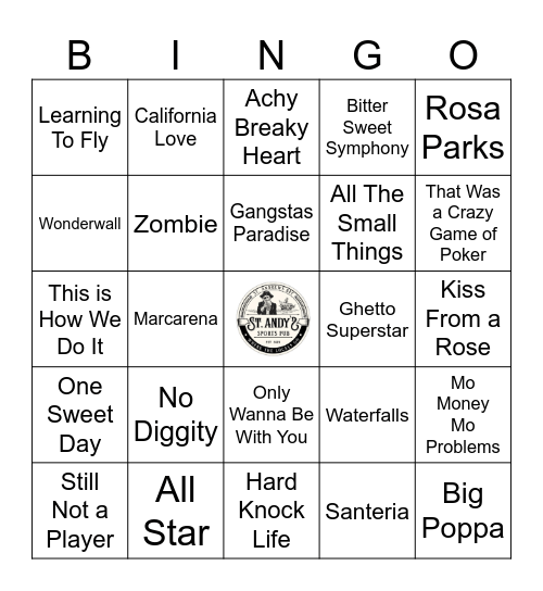 We are the 90s top 50 bingo card