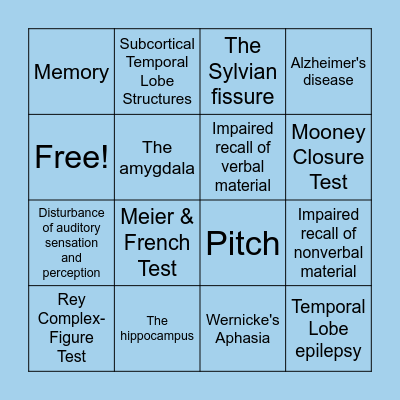 Temporal Lingo Bingo Card