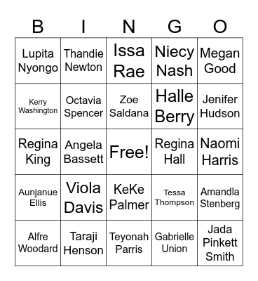 Women History Month Famous Actresses Bingo Card