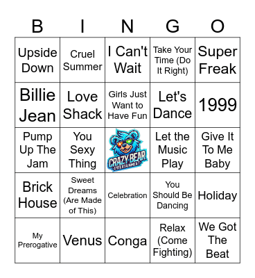80'S DANCE PARTY Bingo Card