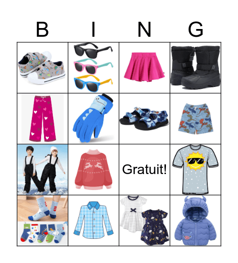 Les Vêtements Bingo Card