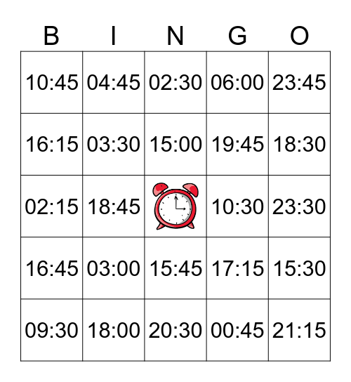 Qué hora es? Bingo Card