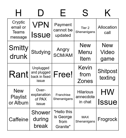 The Daily Bingo Card