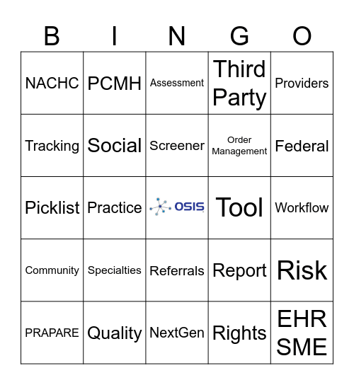 PRAPARE Bingo Card