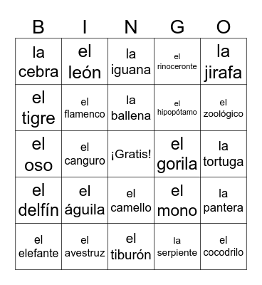 Sp2:  Vocabulario, pp. 182, 183 Bingo Card