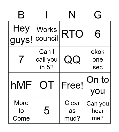 WPP Bingo Card