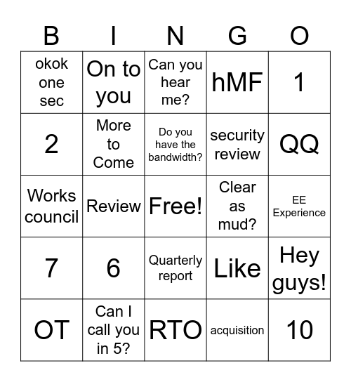 WPP Bingo Card