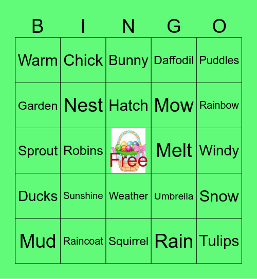 SPRINGO BINGO Card