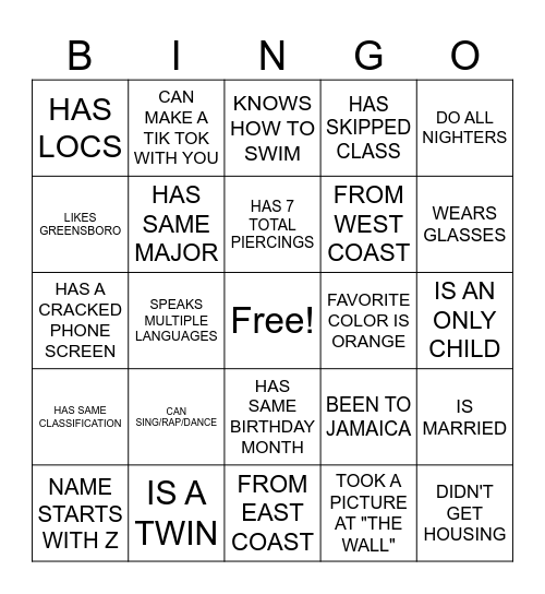 FIND SOMEONE WHO... Bingo Card