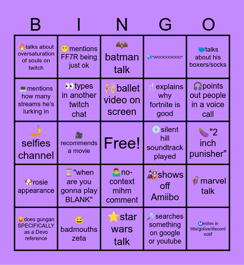 YaBingo Card