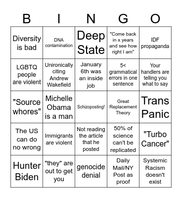 RK's Conspiracy Bingo!!! Bingo Card