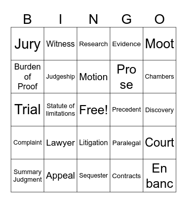 Career Day Bingo Card
