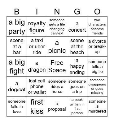 Book Club BINGO Card